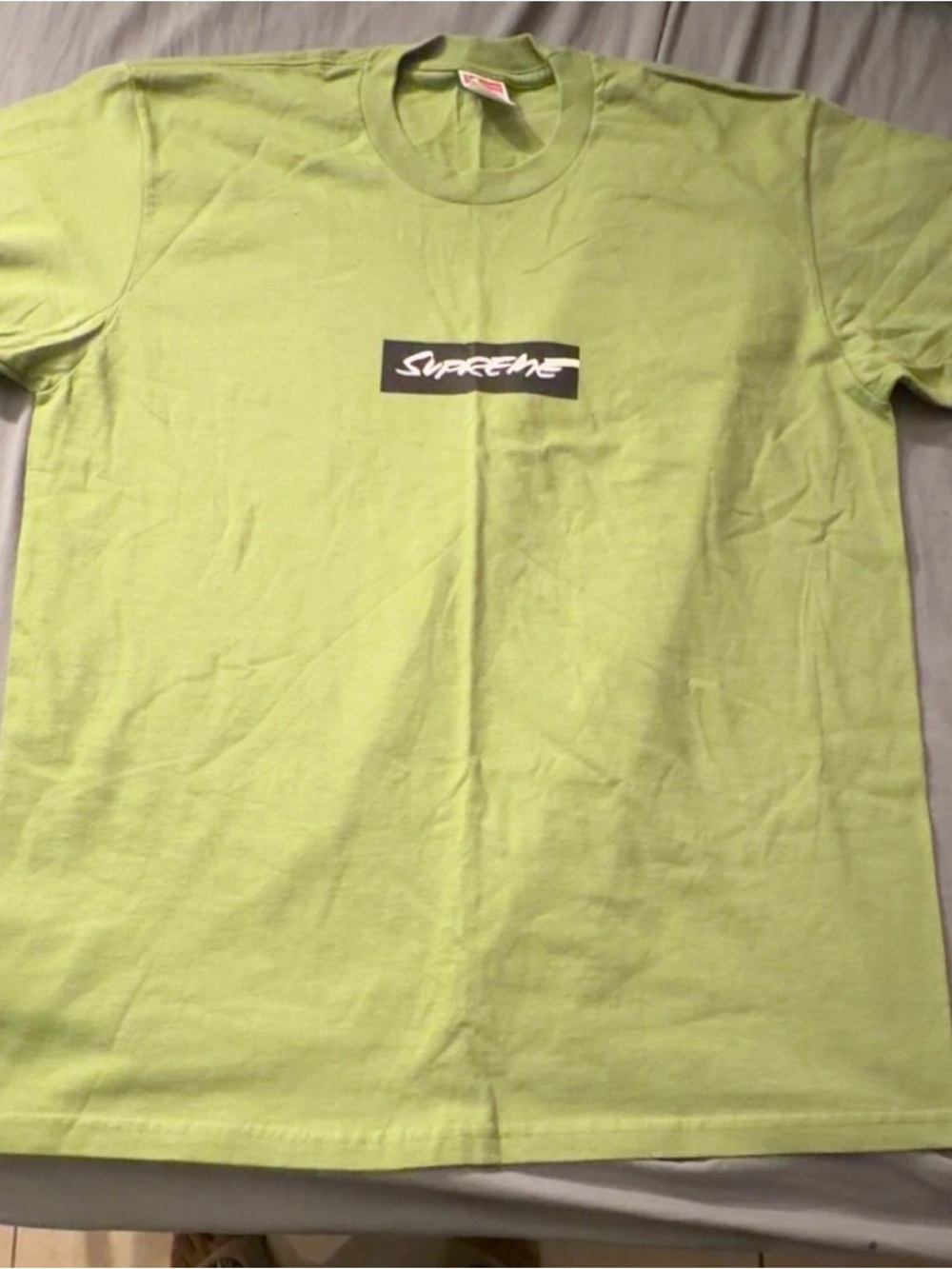 Supreme Lime Green Box Logo Short Sleeve Tee